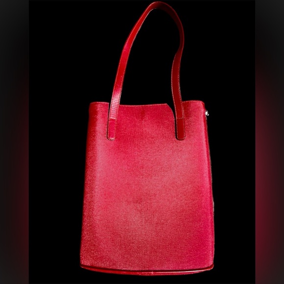 Lancel Red Bag with Side Zippers to Expand Bag, Snap closure - Picture 2 of 9